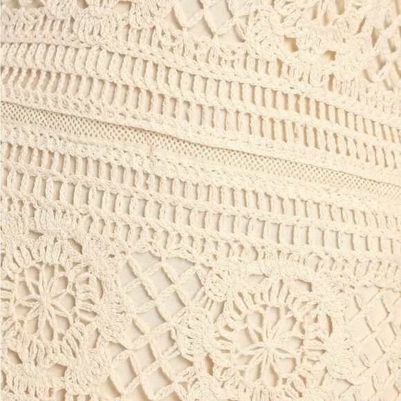 NWT bb Dakota Crochet You Love Me Unbleached Cotton Dress off white Sz XS - Picture 10 of 15